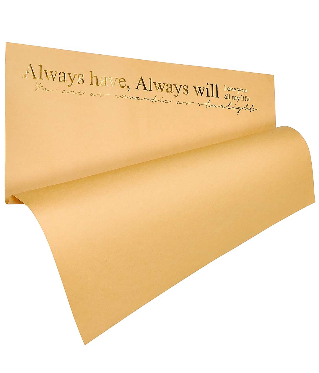 Изображение Пленка в листах для цветов коричневая крафт «Always have...» 15 шт.