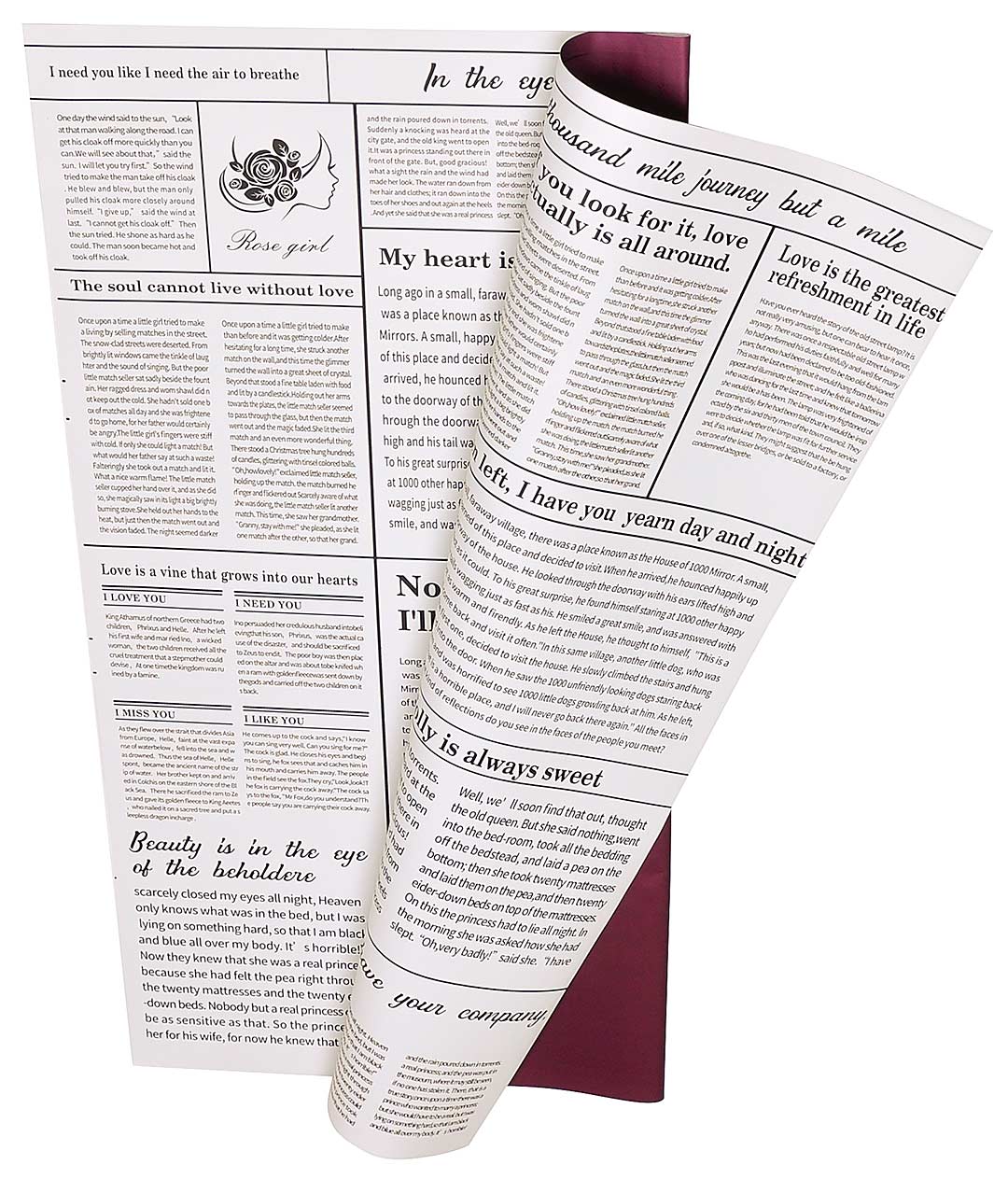 Изображение Плівка в листі для квітів бордо “Newslet” 20 шт.