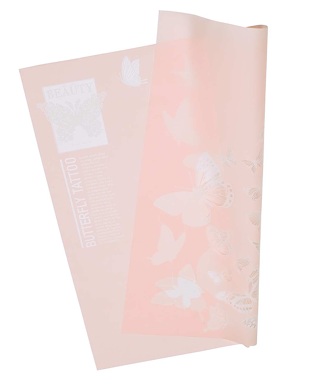 Изображение Плівка в листах для квітів рожева 