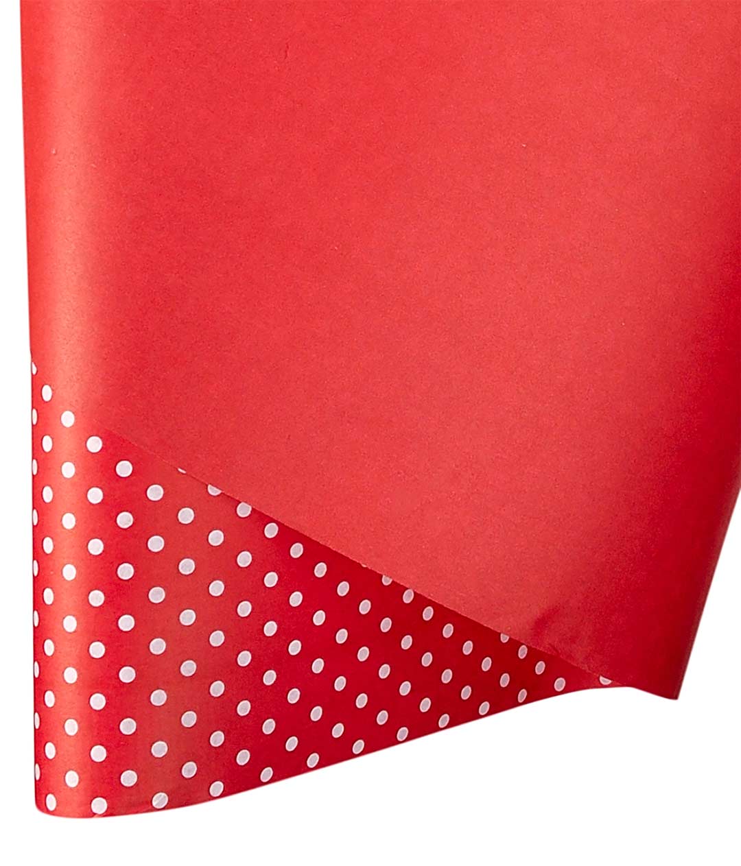Изображение Бумага для упаковки цветов и подарков темно-красная Горох мелкий белый Multic