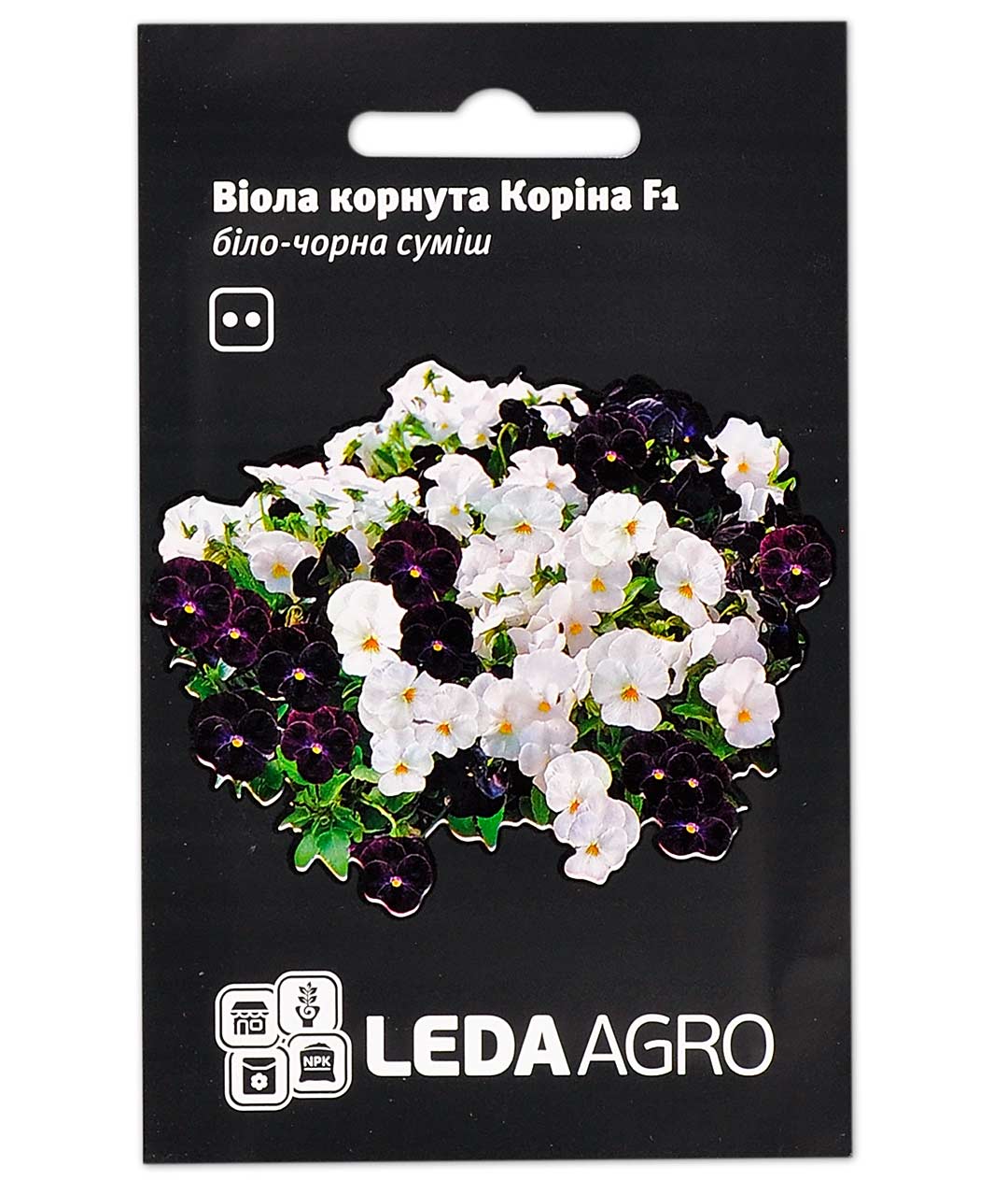 Изображение Семена цветов Виола Корина F1 бело-черная 