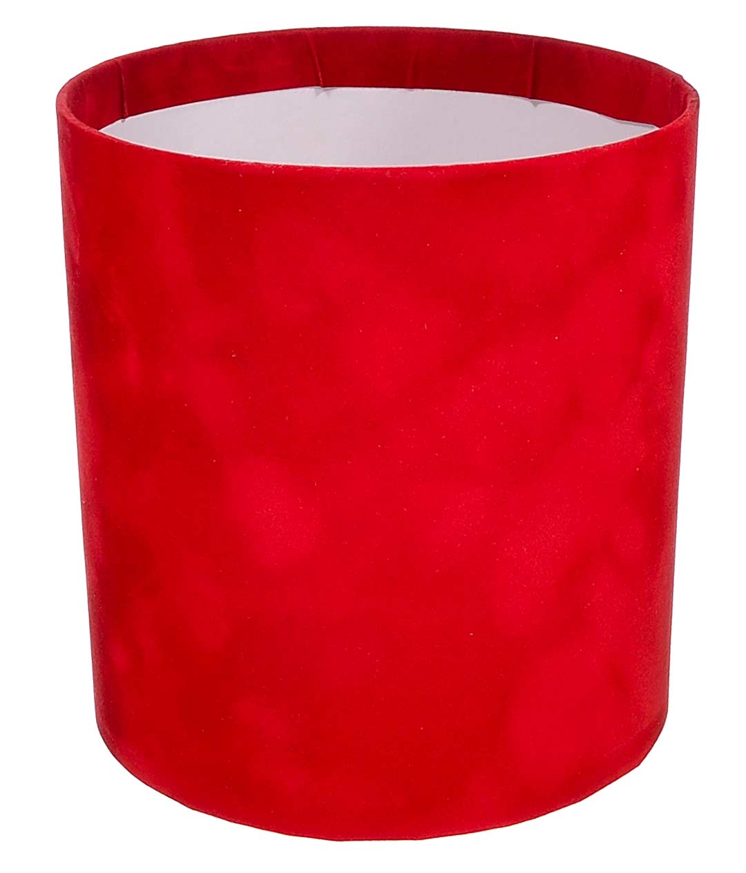 Изображение Коробка для цветов бархатная круглая красная из картона 145/160