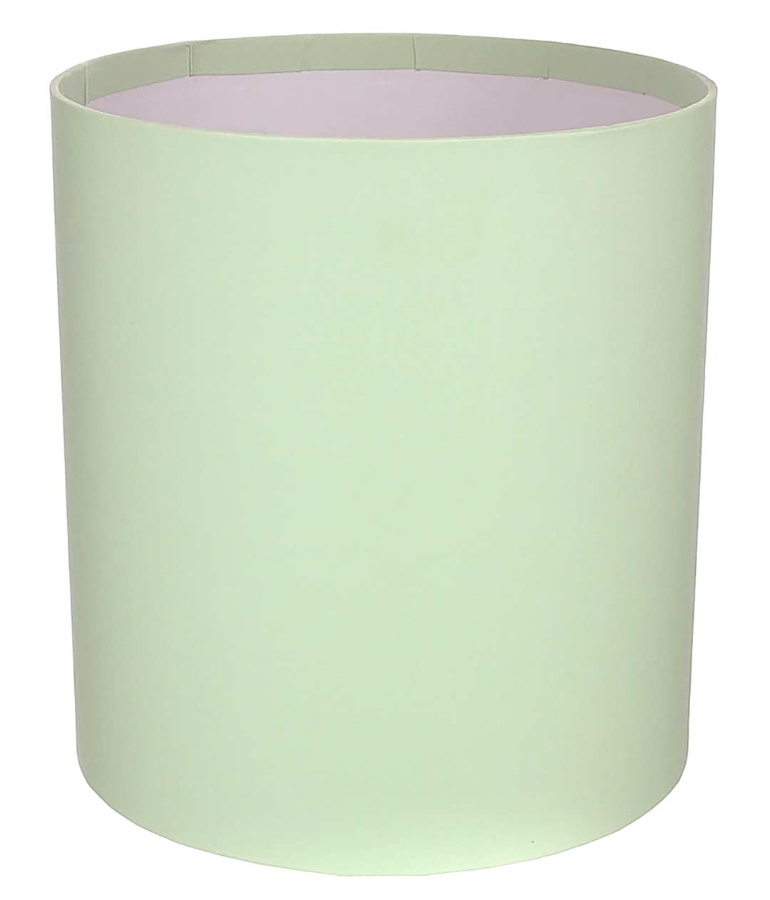 Изображение Коробка круглая для цветов фисташковая из бумаги 180/200 без крышки