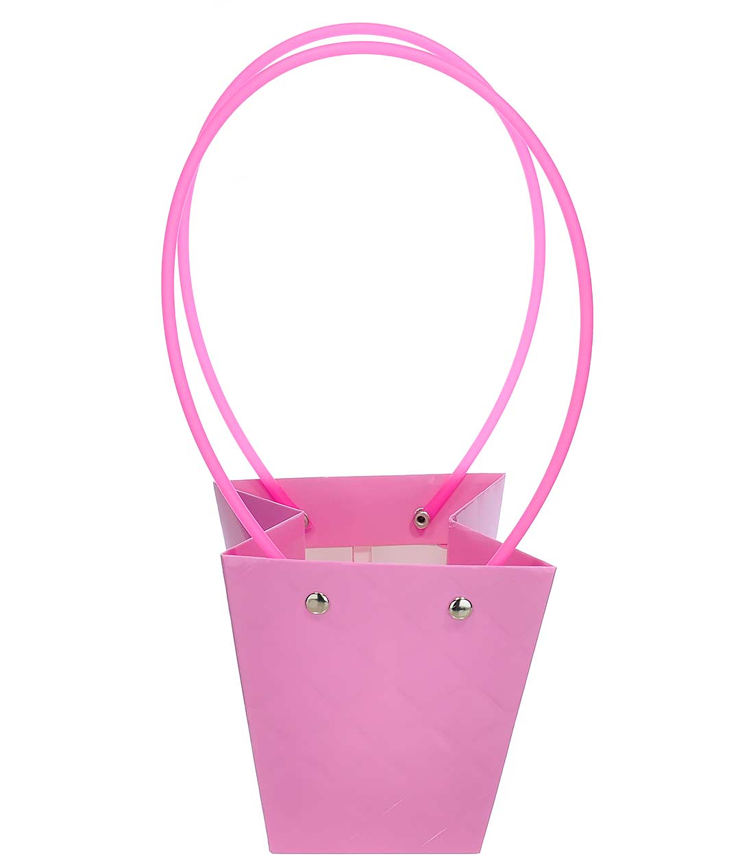 Изображение Сумка для квітів текстурна Сирень Розовая ручки пластик