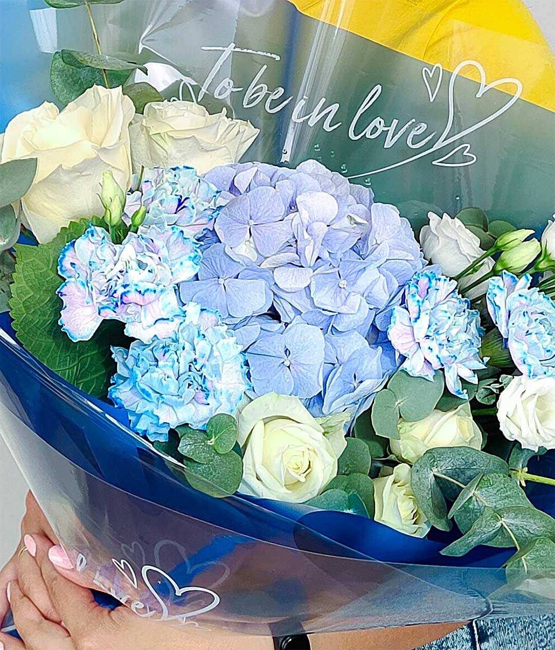 Изображение Плівка в листах для квітів прозора з надписом 