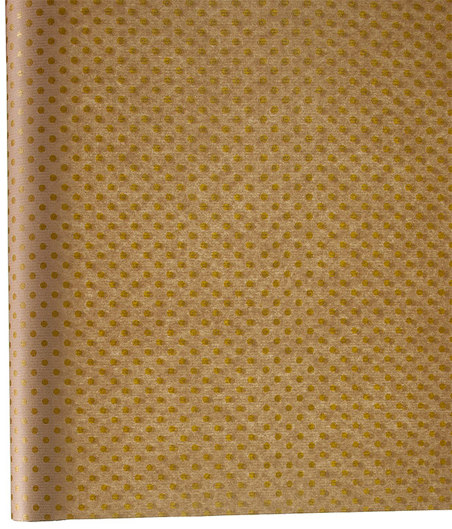 Изображение Бумага для упаковки цветов и подарков Горох мелкий золотисто-коричневая 