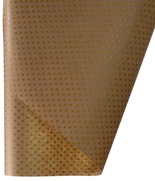Изображение Бумага для упаковки цветов и подарков Горох мелкий золотисто-коричневая 