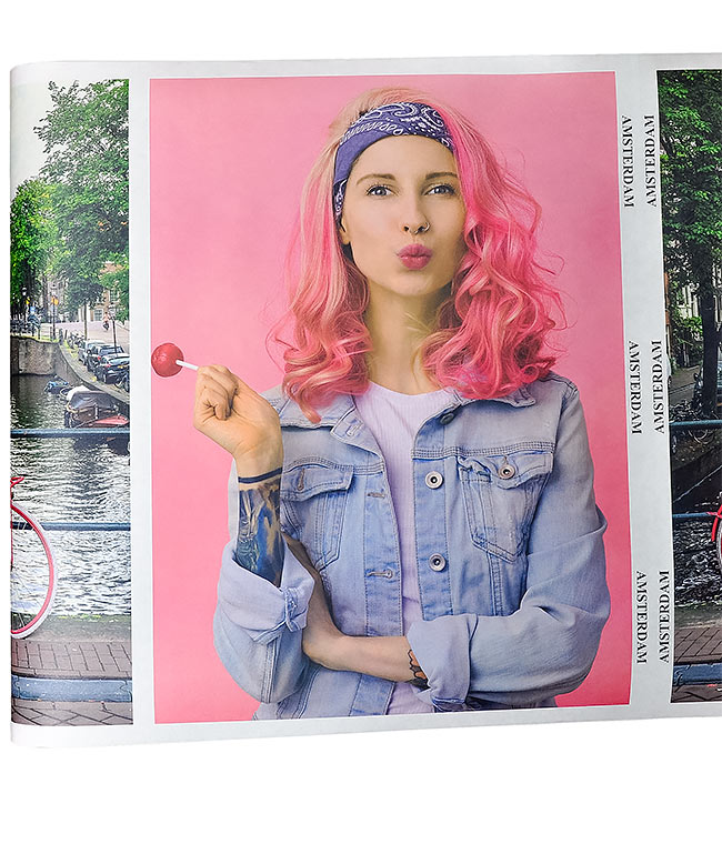 Изображение Бумага для упаковки цветов Prada Amsterdam голубой