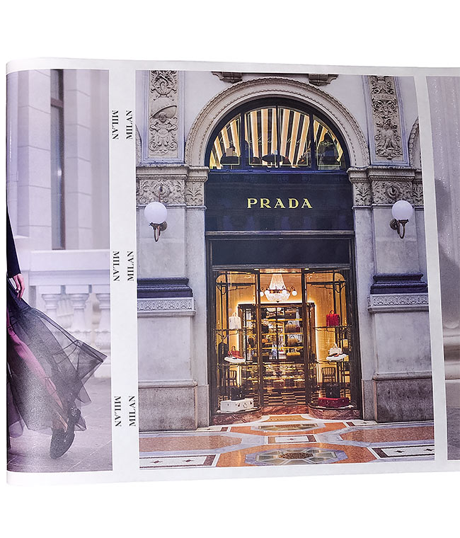 Изображение Бумага для упаковки цветов Prada Milan голубая