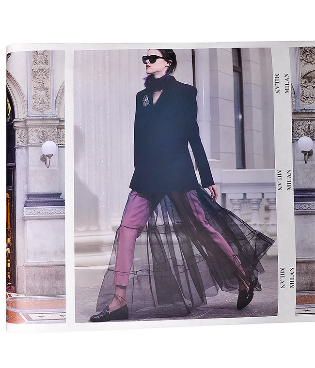 Изображение Бумага для упаковки цветов Prada Milan светло-розовый перламутр