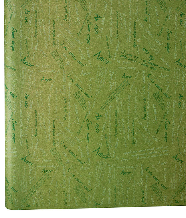 Изображение Бумага для цветов Шрифты зеленая DEKO