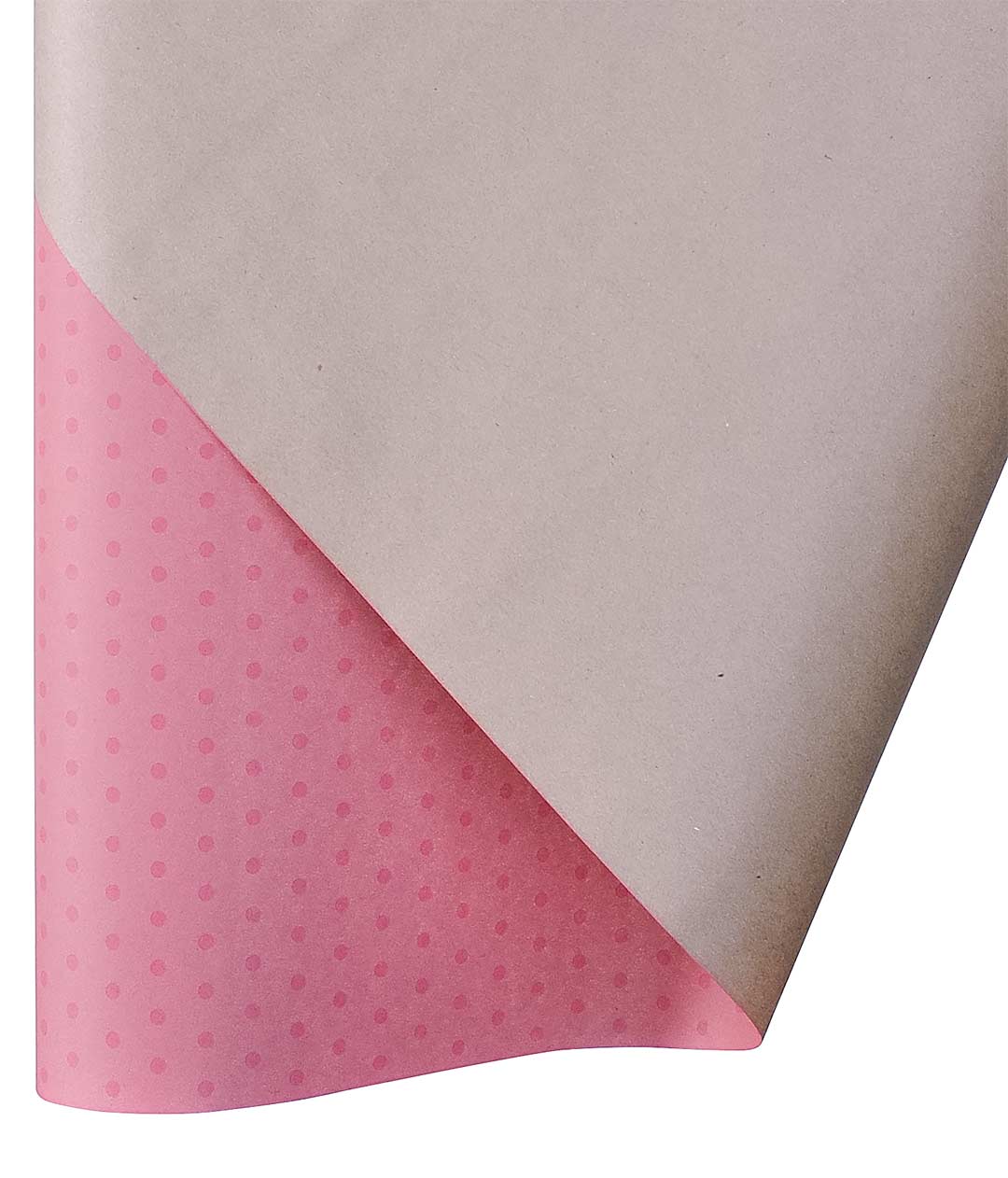 Изображение Бумага для упаковки цветов и подарков Розовая Горох мелкий персиковый DEKO 
