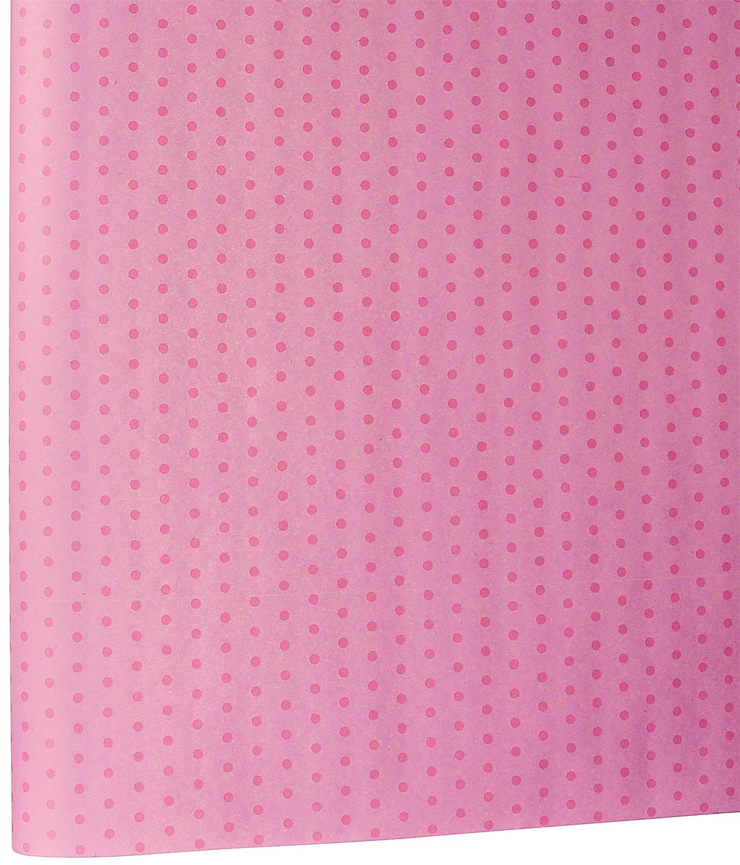 Изображение Бумага для упаковки цветов и подарков светло-розовая Горох мелкий малиновый DEKO 