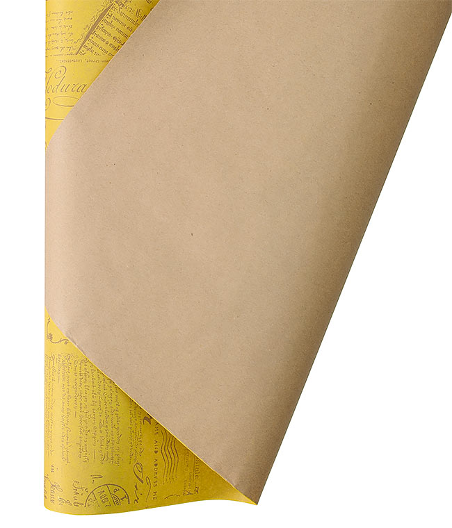 Изображение Бумага для упаковки цветов и подарков Открытка желтая DEKO