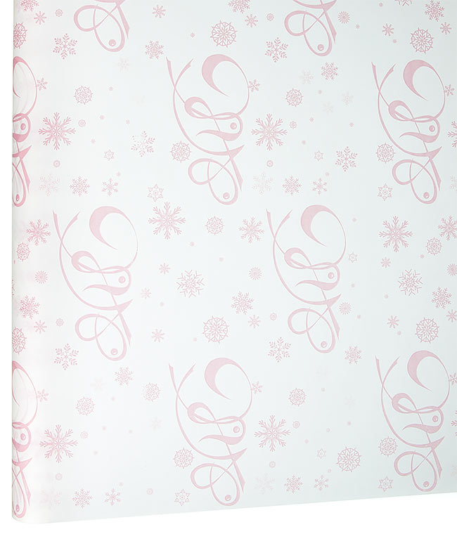 Изображение Бумага новогодняя для упаковки цветов и подарков белая Снег пудра