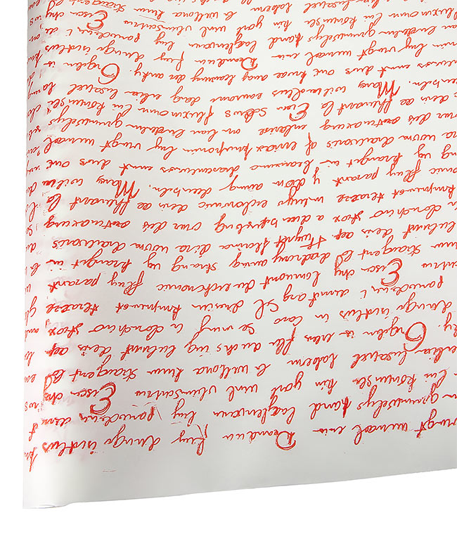Изображение Бумага для цветов белая Письмо красное