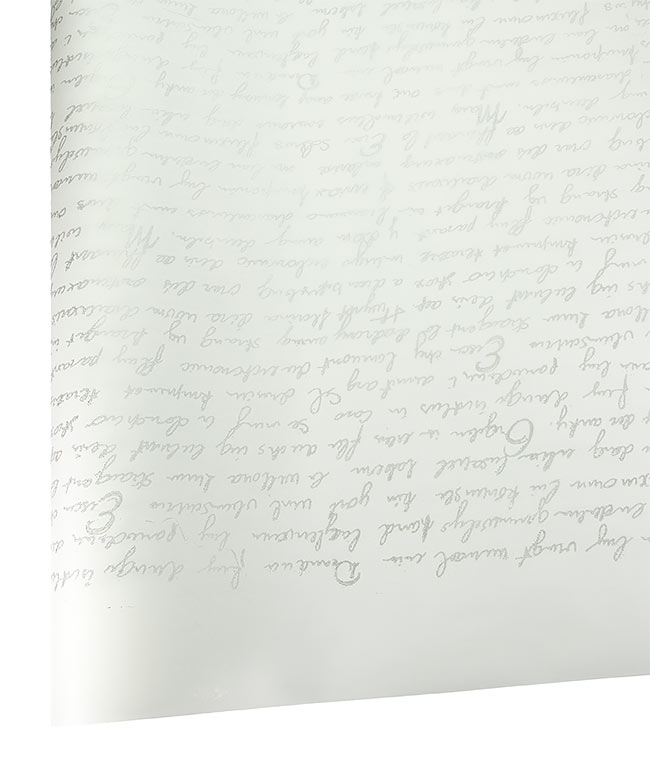 Изображение Бумага для цветов белая Письмо серебристое