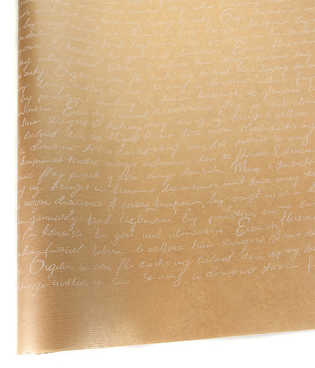 Изображение Бумага для цветов коричневая Письмо белое