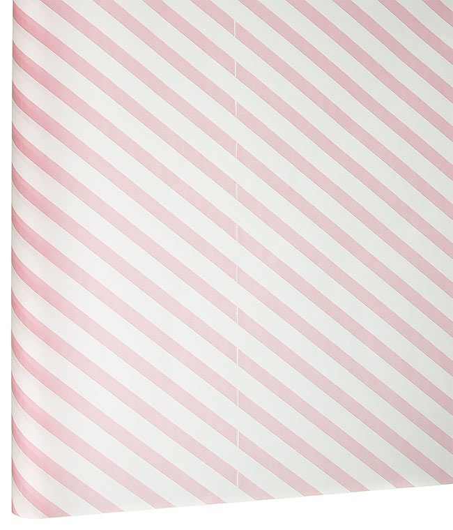 Изображение Бумага для упаковки цветов и подарков белая Розовая полоса