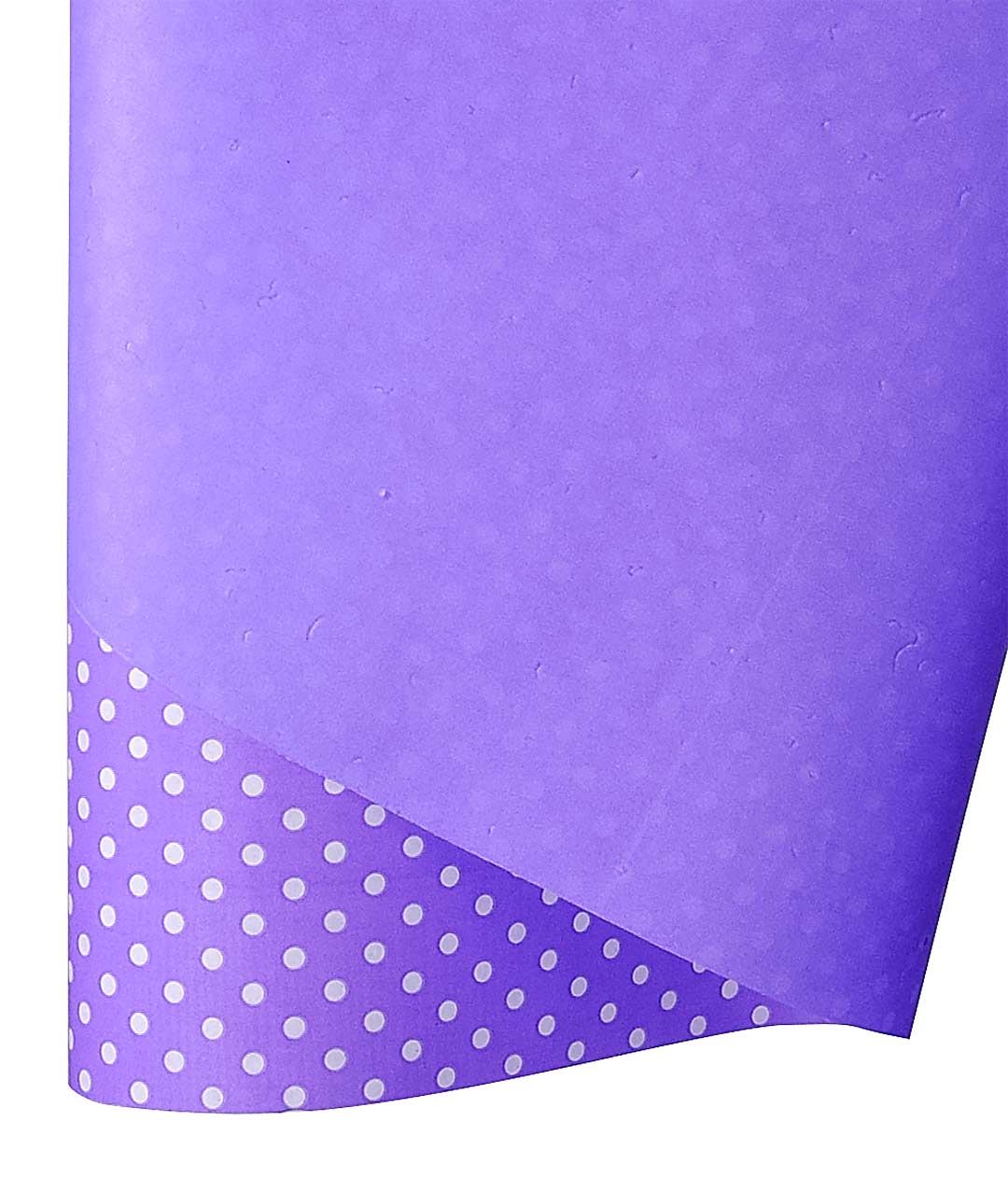 Изображение Папір для пакування квітів та подарунків фіолетовий Горох дрібний білий Multic
