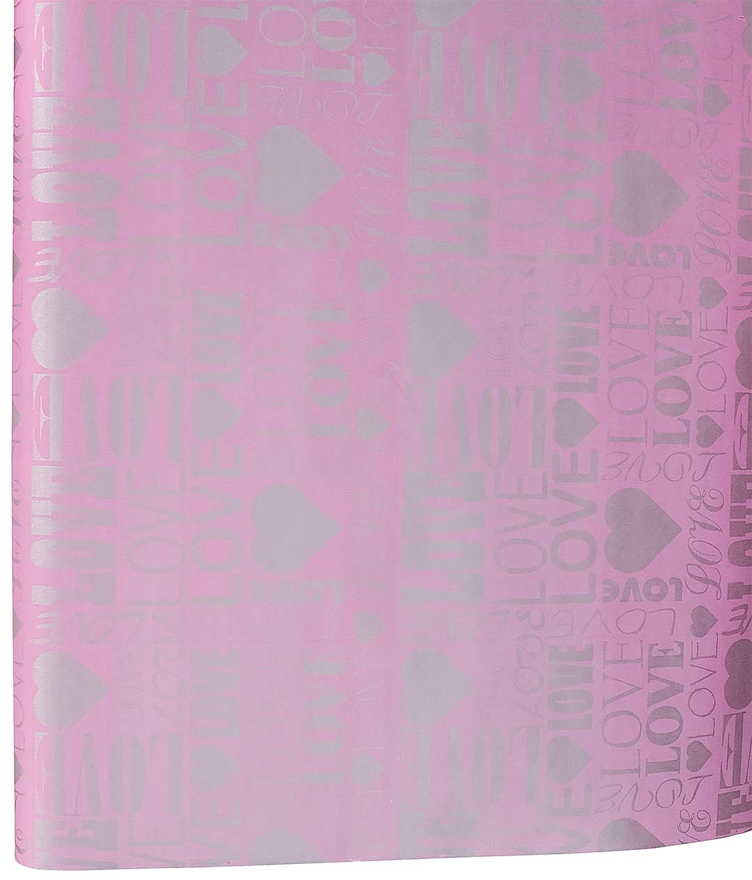 Изображение Бумага для цветов и подарков Multicolor Love розовая серебро