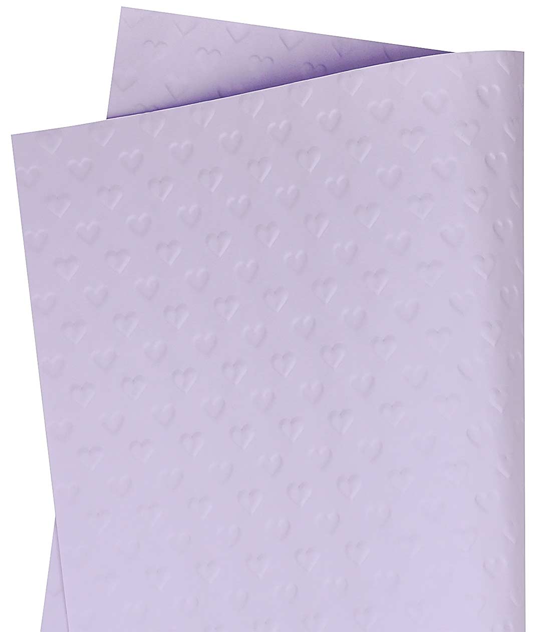 Изображение Бумага для цветов с тиснением Сердца пурпурная в листах 