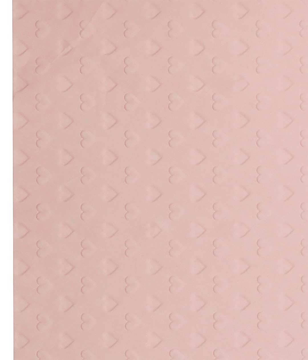 Изображение Бумага для цветов с тиснением Сердца розовая светлая в листах
