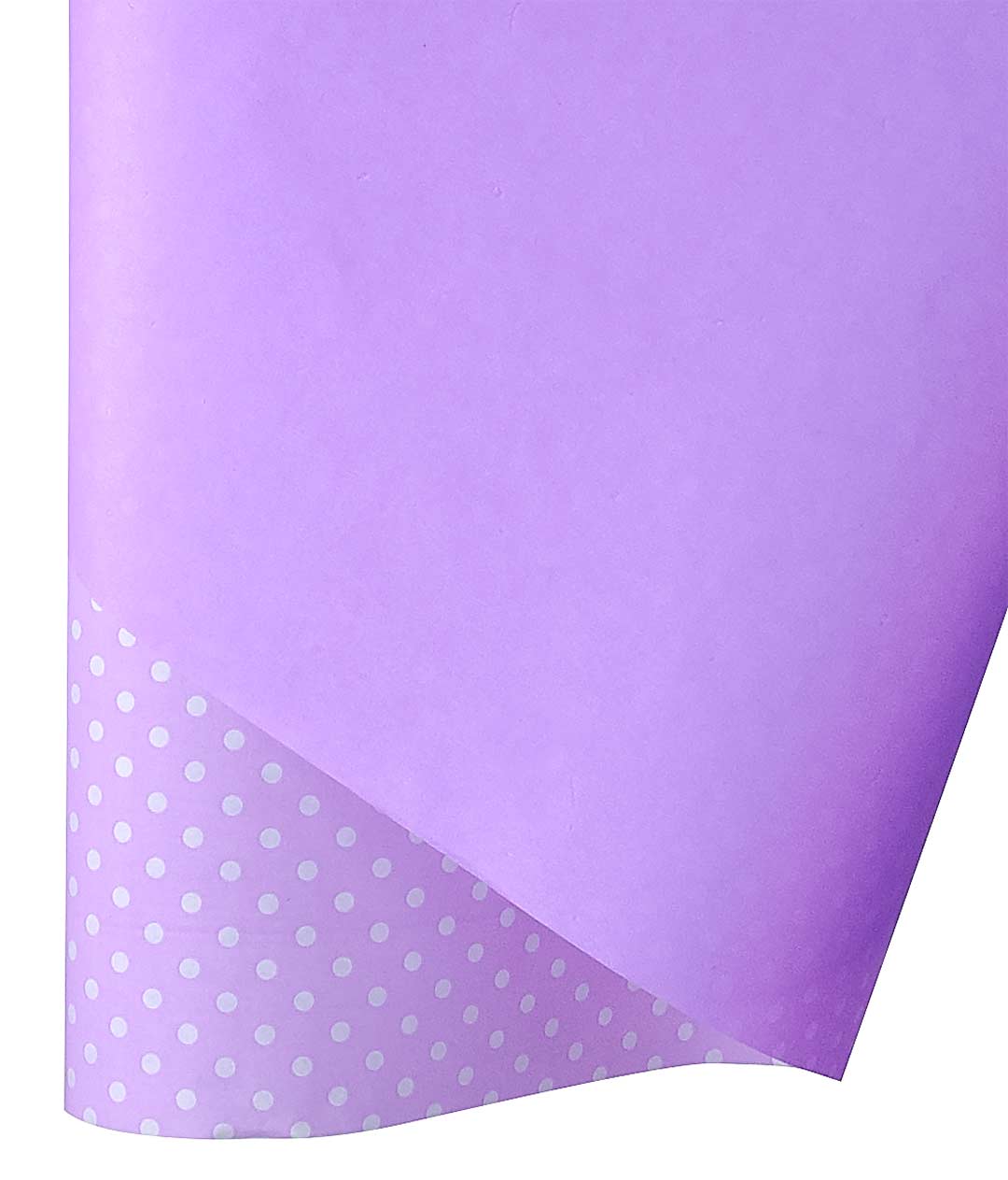 Изображение Бумага для упаковки цветов и подарков св. сирень Горох мелкий белый Multic