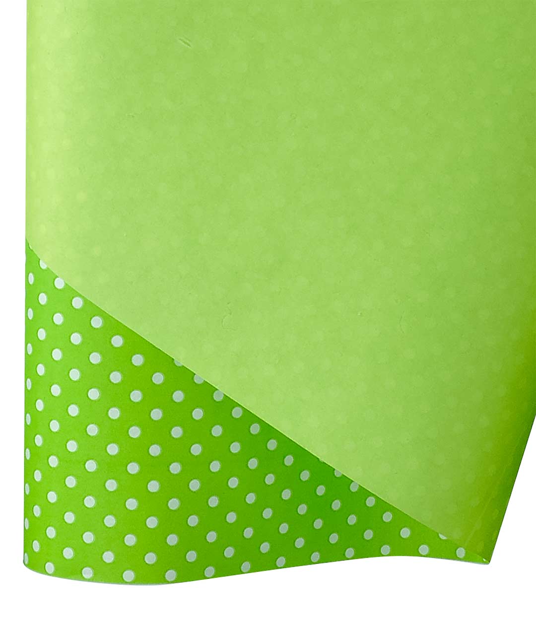 Изображение Бумага для упаковки цветов и подарков салатовая Горох мелкий белый Multic