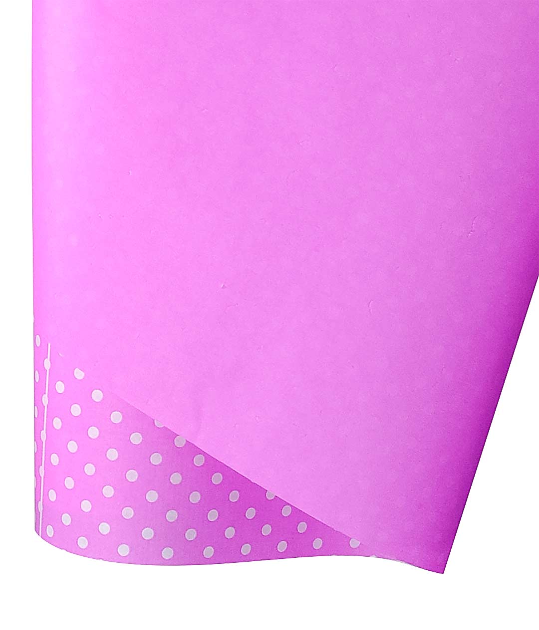 Изображение Бумага для упаковки цветов и подарков розовая Горох мелкий белый Multic