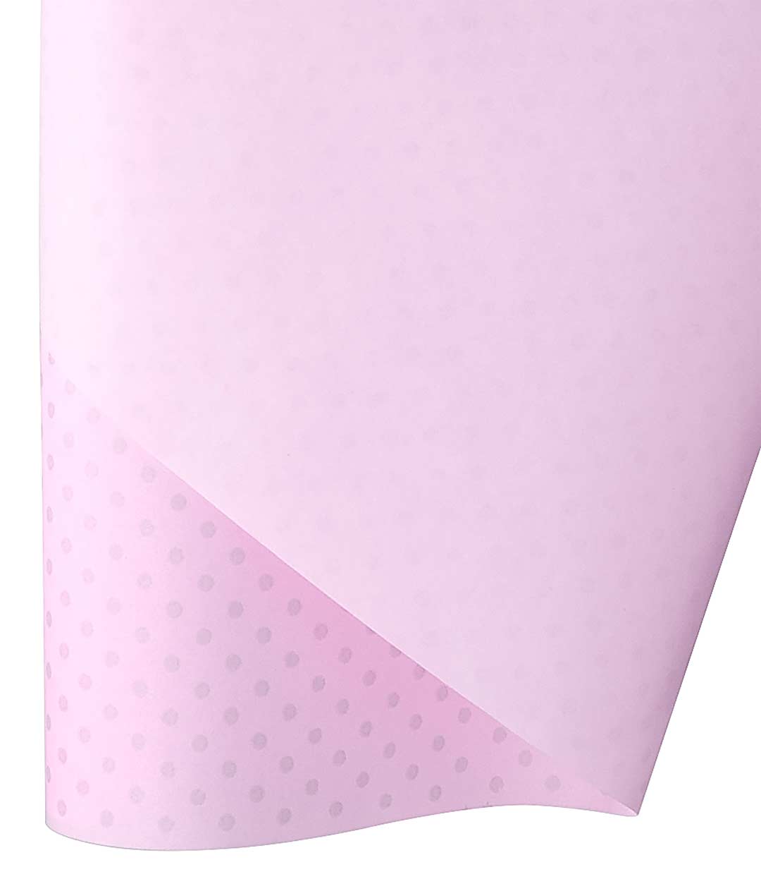 Изображение Бумага для упаковки цветов и подарков розовая Горох мелкий серебро Multic