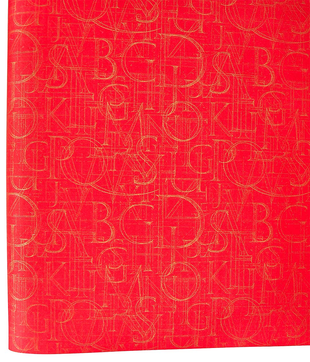 Изображение Бумага для цветов Multicolor Futura красная с золотистыми буквами