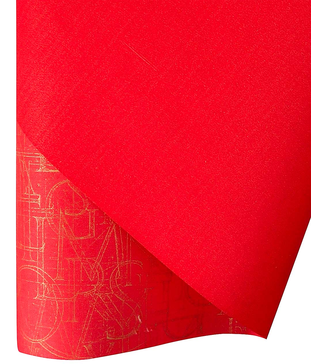 Изображение Бумага для цветов Multicolor Futura красная с золотистыми буквами