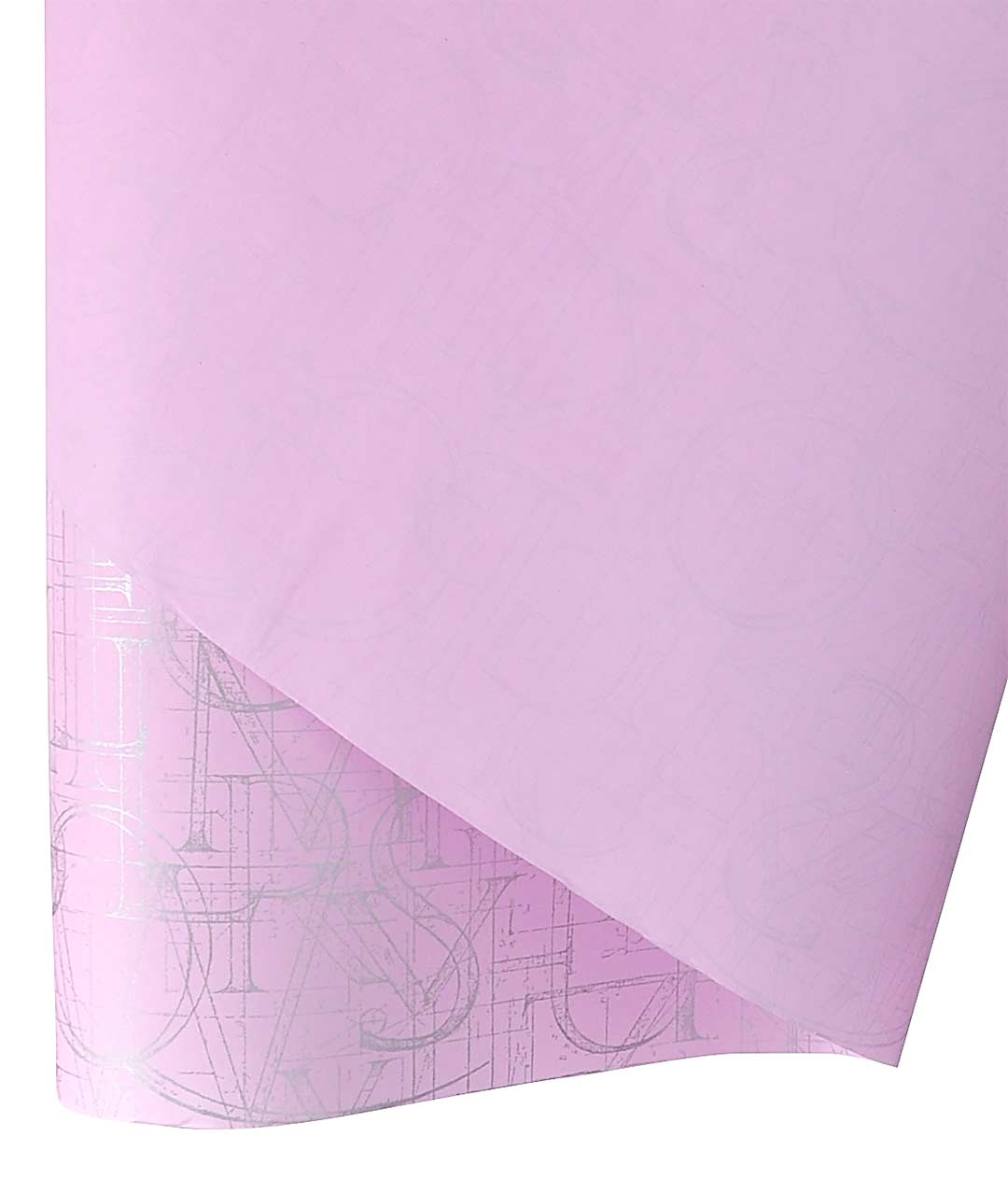 Изображение Бумага для цветов Multicolor Futura розовая с серебряными буквами