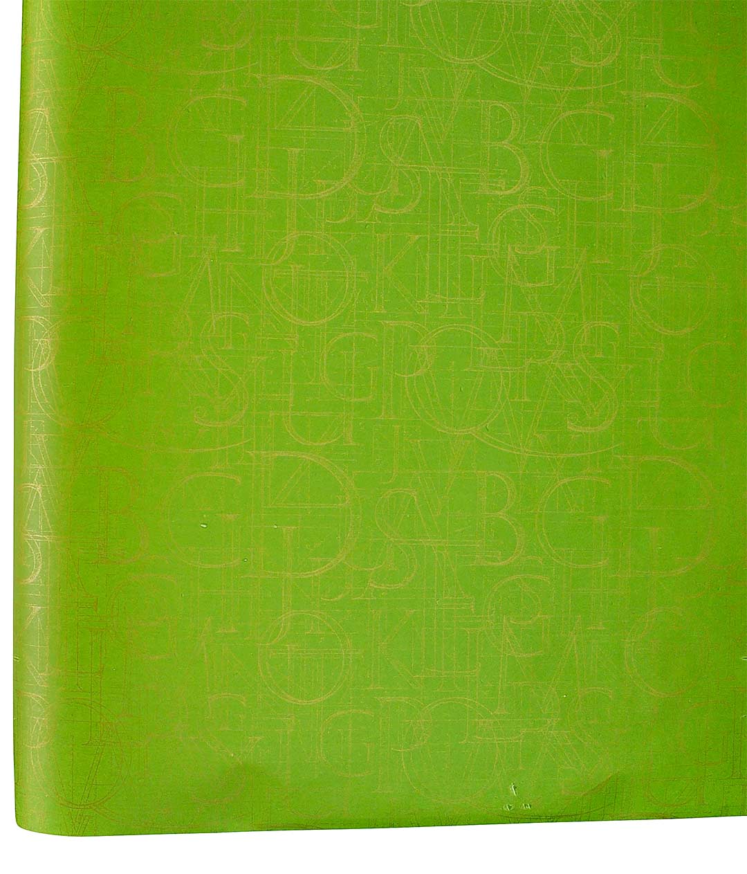 Изображение Бумага для цветов Multicolor Futura зеленая с золотистыми буквами