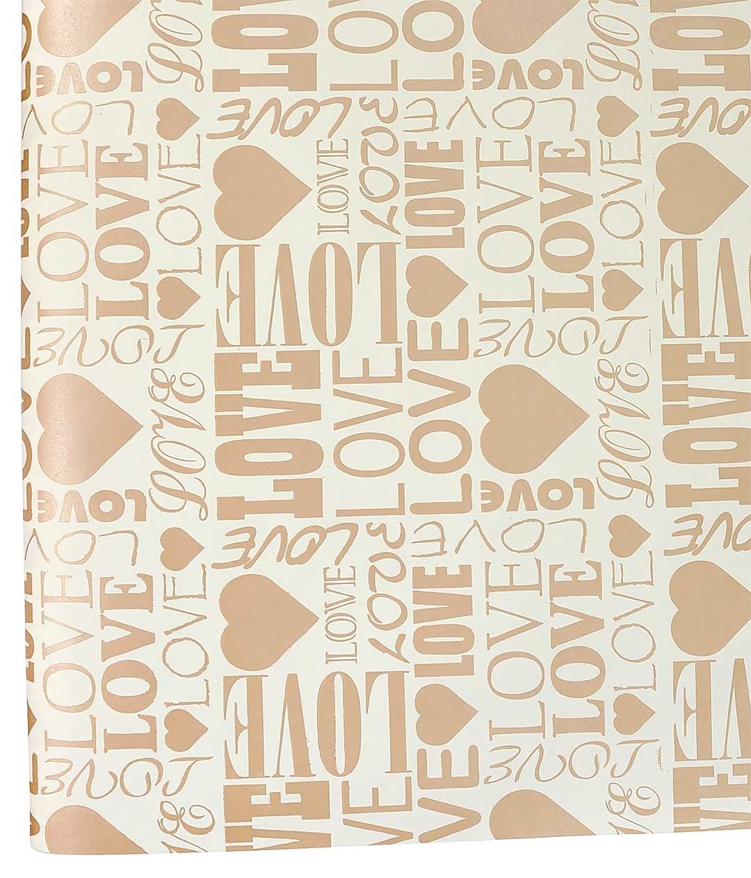 Изображение Папір флористичний Multicolor Love світло-жовтий із золотистим написом