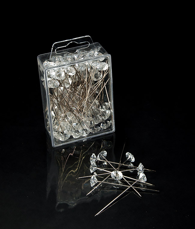 Изображение Булавки флористические 10мм кристал прозрачные 