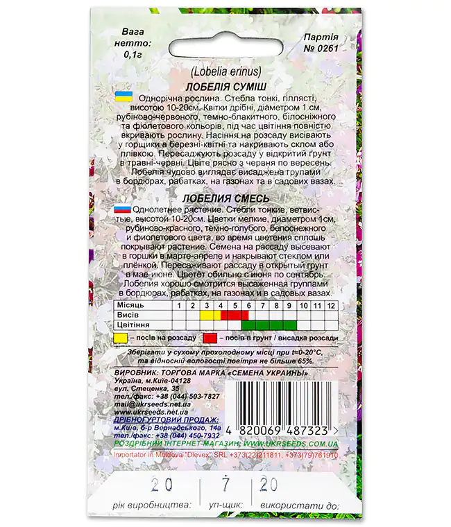 Семена цветов Лобелия Смесь
