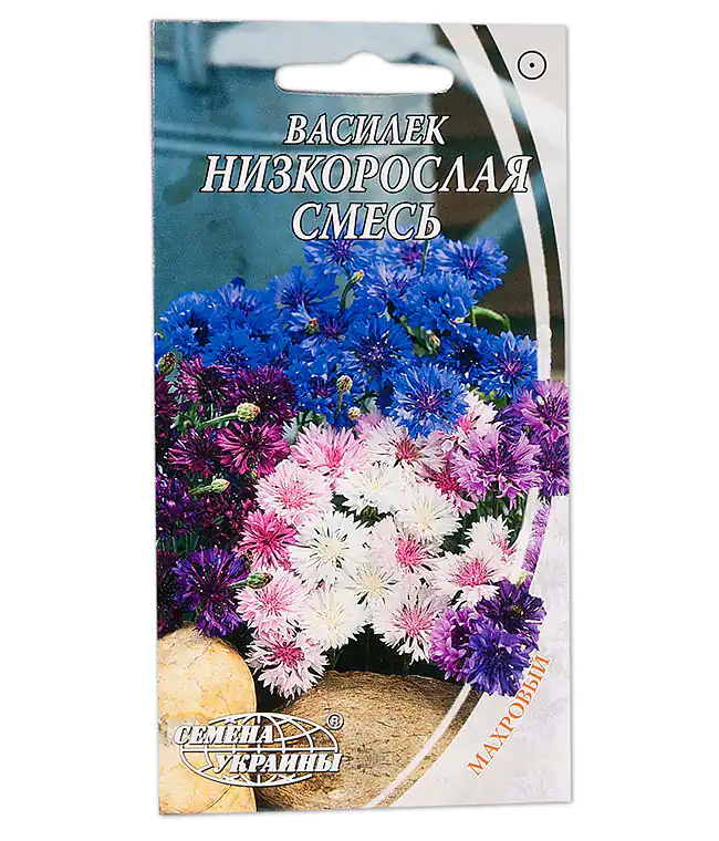 Семена цветов Василек махровый Низкорослая смесь