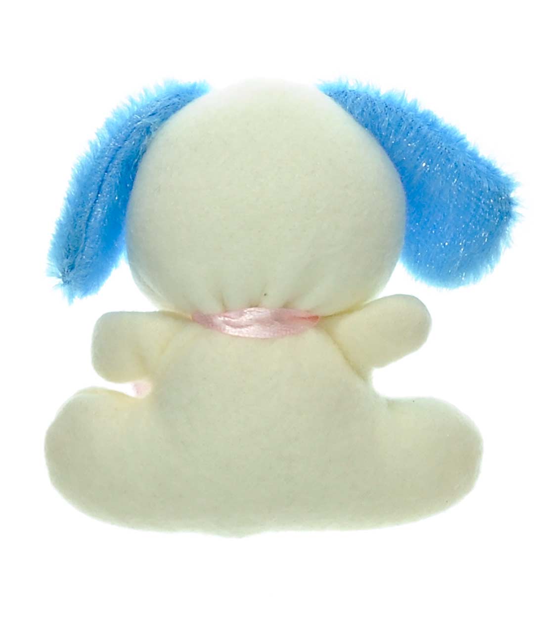 Изображение Мягкая игрушка для букетов Мини Собачка белая с голубыми ушками 10см