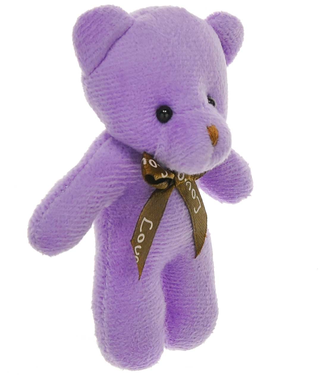 Изображение Игрушка для букетов мишка фиолетовый 12см