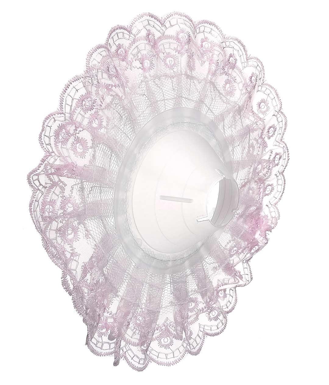 Изображение Юбка для портбукетницы фатин белый с розовым кружевом