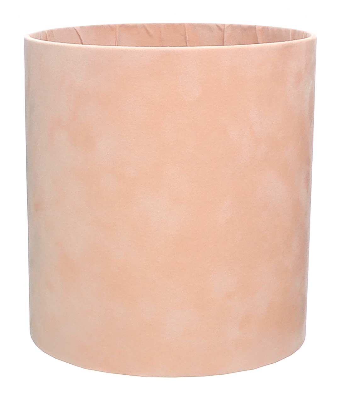 Изображение Коробка для цветов бархатная круглая персиковая из картона 160/180
