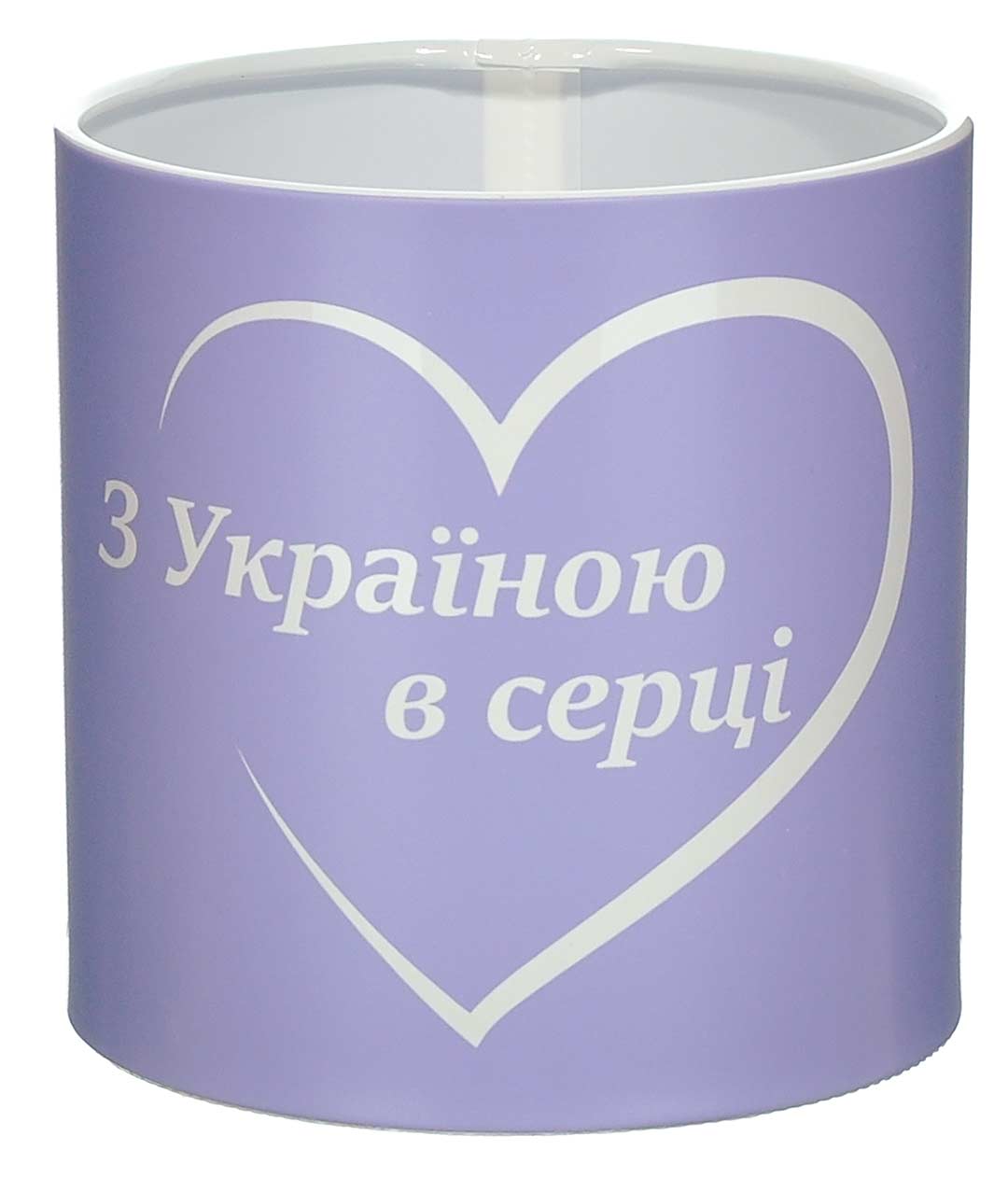 Изображение Коробка для квітів пластикова З Україною в серці бузкова 100/100