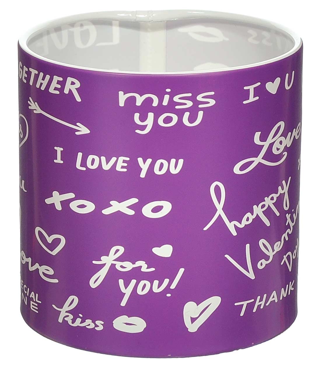 Изображение Коробка для квітів пластикова I LOVE YOU фіолетова 100/100