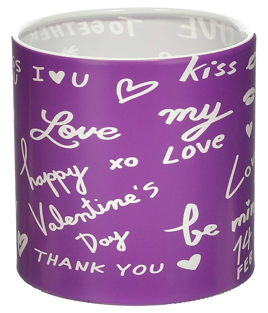 Изображение Коробка для квітів пластикова I LOVE YOU фіолетова 100/100