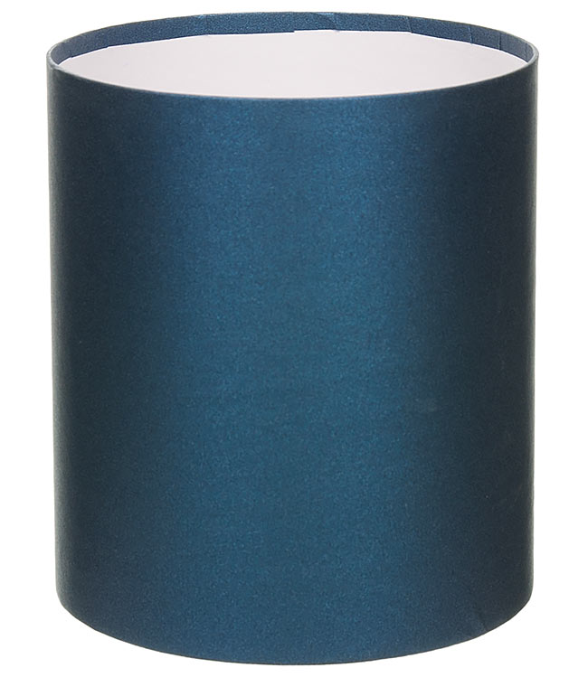 Изображение Коробка круглая для цветов т. синий из бумаги 160/180 без крышки