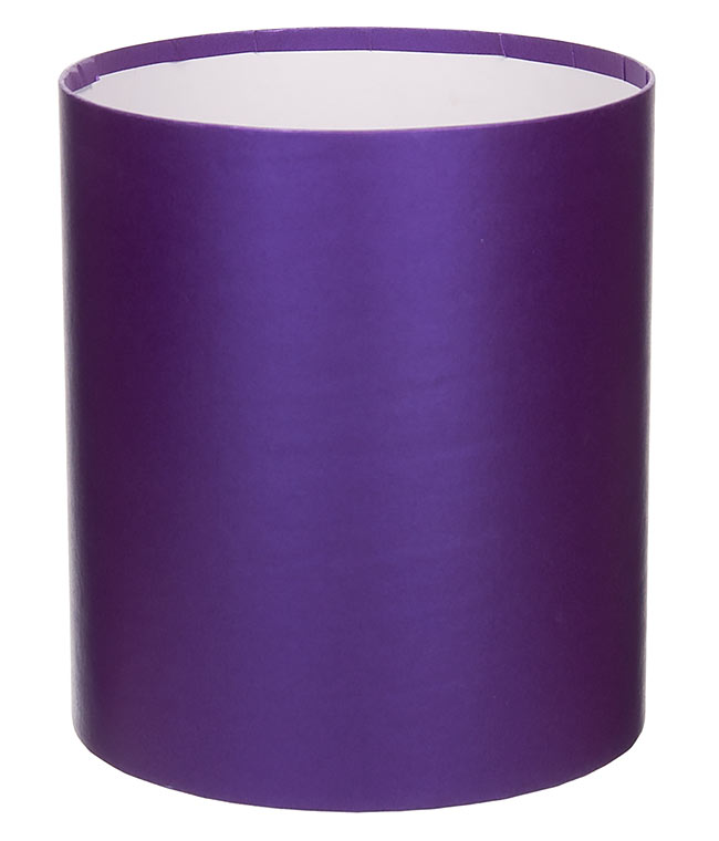 Изображение Коробка круглая для цветов слива перламутр из бумаги 160/180 без крышки