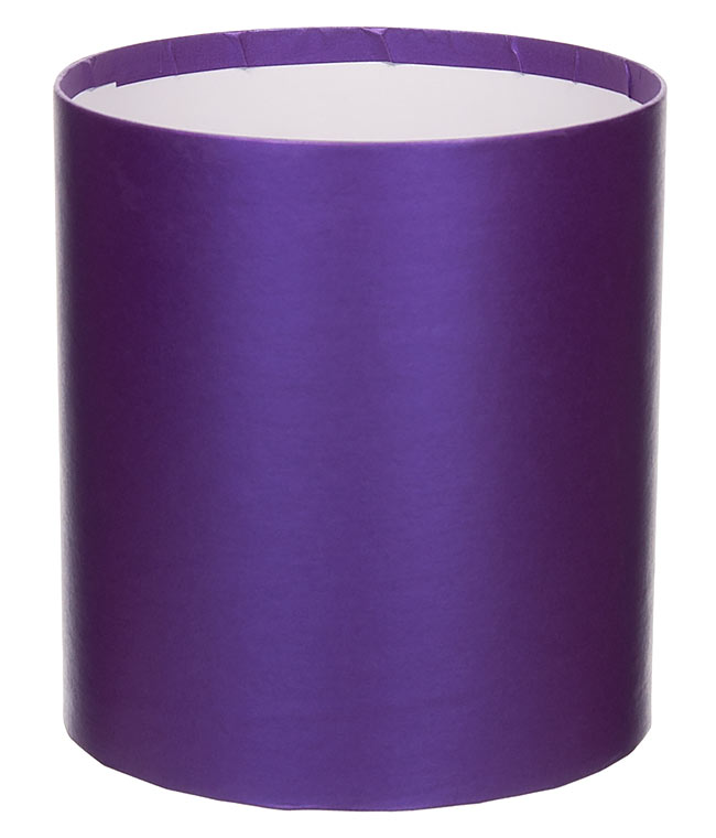 Изображение Коробка круглая для цветов слива перламутр из бумаги 145/160 без крышки