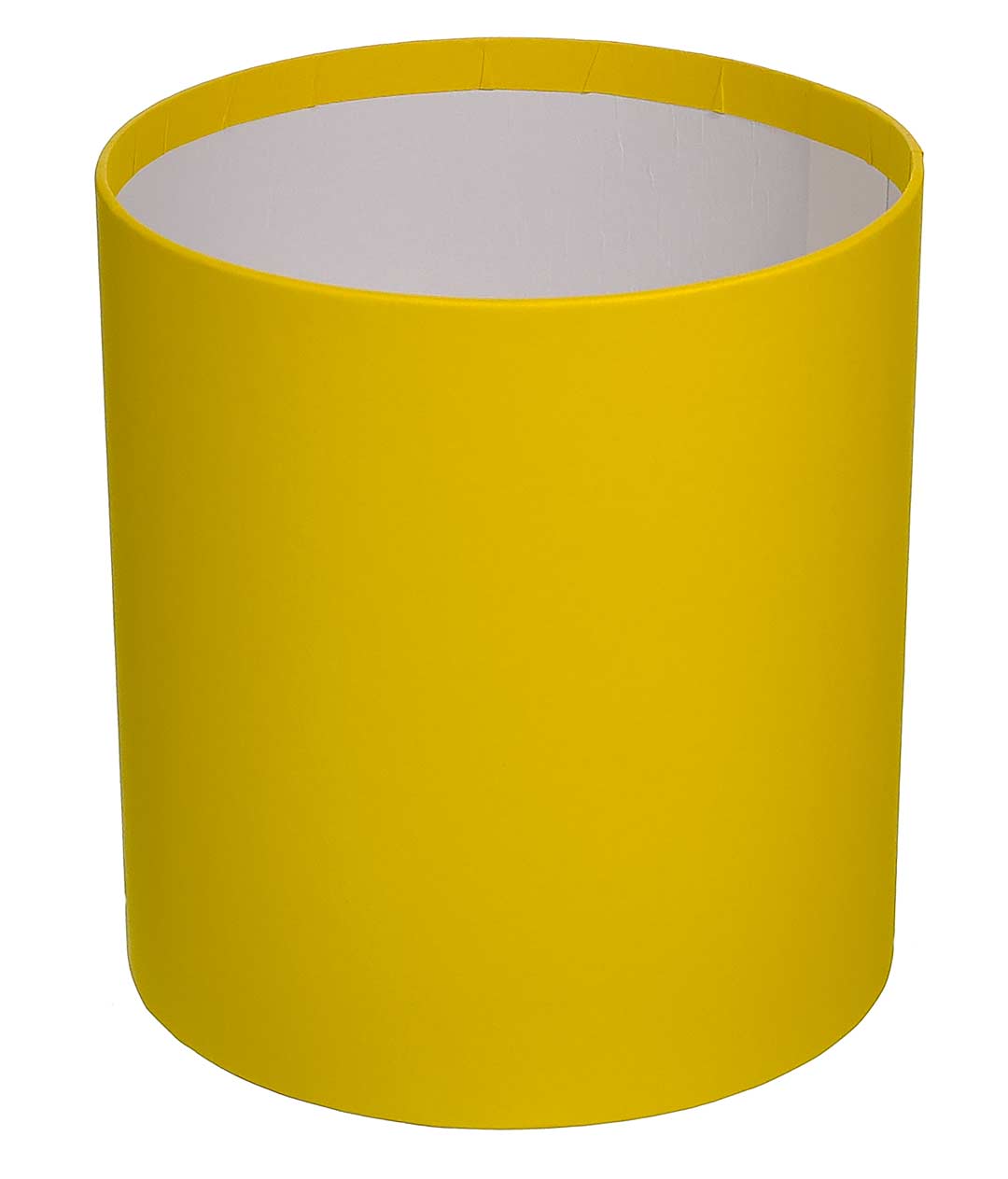 Изображение Коробка для цветов круглая желтая из бумаги 160/180
